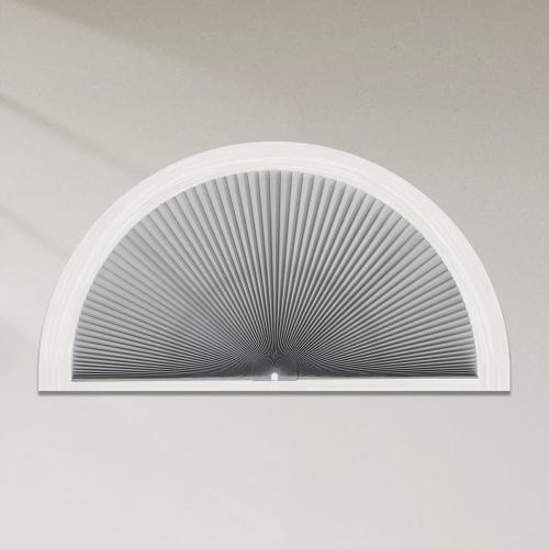 Arch Window Shades Half Circle Light Filtering Cellular Shades Cordless No Drill for Windows Half Moon Honeycomb Fabric No Tools Honeycomb Shades Easy Install (Grey-Light Filtering 36 X 72)
