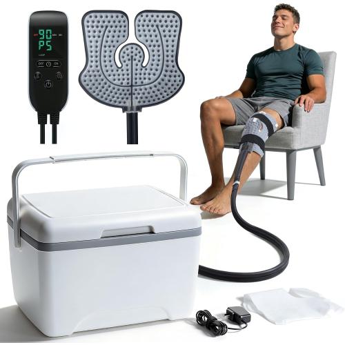 ALLJOY Cold Therapy Machine with 3 Programmable Timer 5-95min | 5 Adjustable Flow & <15db Ultra Quiet Knee Ice Machine for Recovery After Surgery, 8.5QT Portable Cryo Pain Relief System