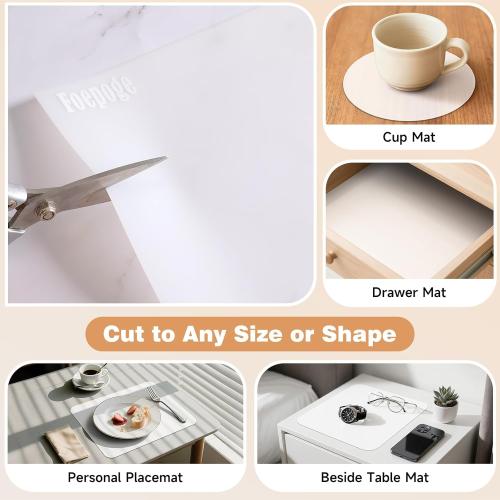 49.2 x 15.7 Large Silicone Mat for Kitchen Counter Protector, Cuttable Silicon Countertop Protector Mat Heat Resistant Mats for Countertop, Cut to Fit Placemat Ship Roll by Foepoge, Translucent