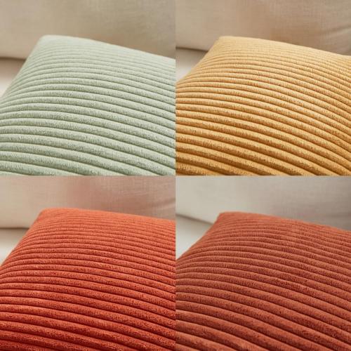 Fancy Homi Set of 4 Boho Decorative Throw Pillow Covers  for Couch Bed Sofa Bedroom, Aesthetic Modern Home Decor, Soft Fluffy Textured Corduroy Square Colorful Cushion Case