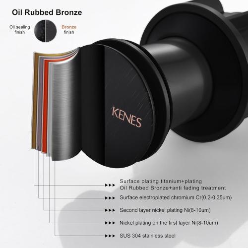 KENES Oil Rubbed Bronze Pop Up Bathroom Sink Drain Stopper Without Overflow