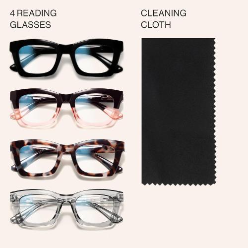 CCVOO Stylish Reading Glasses for Women, Eyeglasses, Blue Light Readers for Women, Computer Eye Glasses, Cheaters
