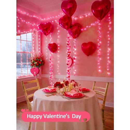 Smart Color Changing Valentines Day Lights with Remote & App Control, 66FT 200LED RGB Light with Timer, Music Sync Multiple Modes Twinkle Christmas Light Waterproof Indoor Outdoor Valentines Day Decor