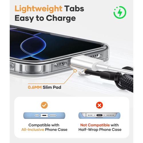 for Phone Lanyard Crossbody with 2X TPU Clear Tabs, Adjustable Anti Theft Strap, Premium Metal Buckles, Comfortable Universal Neck Wrist Lanyard for Travel Outdoor, Black