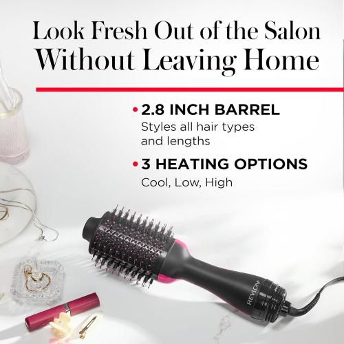 REVLON One-Step Volumizer Hair Dryer and Styler – Easy Salon-Style Blowouts – Less Frizz, More Shine, and Reduced Heat Damage, for All Hair Types and Lengths (Black)