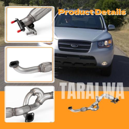 Exhaust Front Pipe for 2007-2009 Hyundai Santa Fe 2.7L GLS,HS01F | 409 Stainless Steel,Direct Fit OE Replacement with New Mounting Hardware