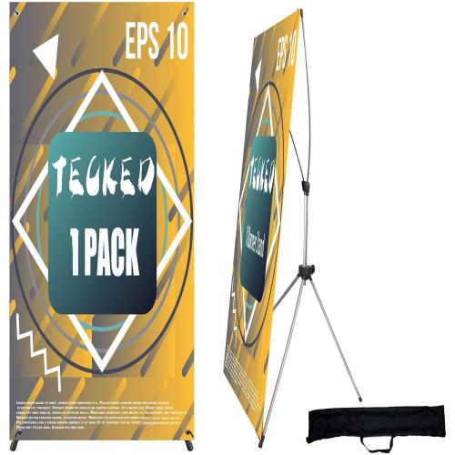 Size 24 x 63 x32x78 X Banner Stand Adjustable Fit Banner 24 x 63 to 32 x 78 Inch, Portable Travel Bag, Bigger, More Adaptable Advertising, Stores, Tradeshow, Restaurant, Event, Birthday & Party (1 PACK)