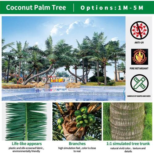 Large Artificial Coconut Tree Fake Coconut Tree Indoor and Outdoor Decorative Plants 2.5m