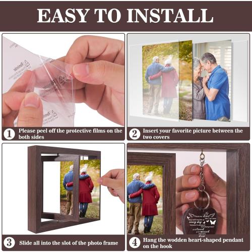 Memorial Sympathy Gifts for Loss of Loved One, Bereavement Gift for Loss of Mom Dad Memorial Picture Frame, Remembrance Condolence Funeral Sentimental In Memory of Loved One Gifts, Display Two 4x6 Photos