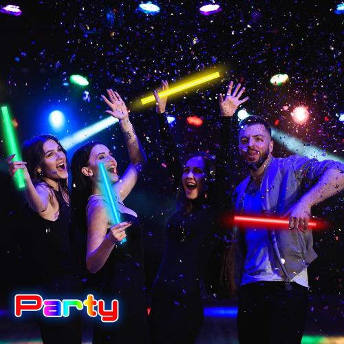 Lewtemi 5 Pcs Large Glow Sticks, 14 Inch Jumbo Light up Sticks Holiday Colorful Sticks Emergency Glow in The Dark Party Supplies for Camping, Halloween, New Year
