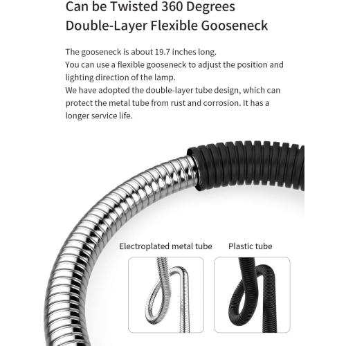 Work Desk Light, Machine Work Light, LED Flexible Gooseneck Light 700 Lumens IP66 Water and Dust Resistant 110-240 Volt Universal Fixed Base Work Light for Machine Tool and Lathe Industrial Lighting