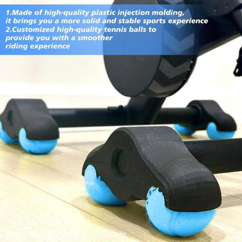 4 Pack Indoor Cycling Rocker Feet Adapters with 10 Blue Tennis Balls Stability Accessories for Smart Bike Trainer -enhanced Shock Absorption & Noise Reduction Kit for Home Workout Equipment