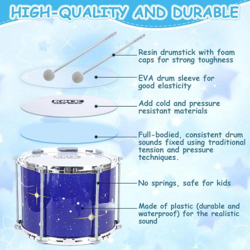 Upgraded Kids Drum Set for Toddlers w/ Light (All Plastic), Musical Gifts Toys for Boys Girls, Kids Jazz Drum Kit for Beginner Music Practice, Christmas Birthday Gift