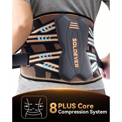 Copper-Infused Back Brace for Men Lower Back Pain Relief [Medical-Grade & Stronger Support] Lumbar Support Belt with Support System for Women - Back Support Brace for Heavy Lifting and Work