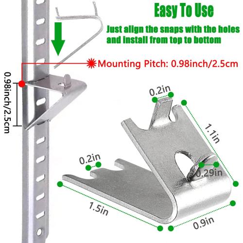 920158 Freezer Shelf Clip,Stainless Steel Shelf Clip for Refrigerator,Freezer Cooler Shelf Support,Replacement Shelf Square Buckles Clips (16)