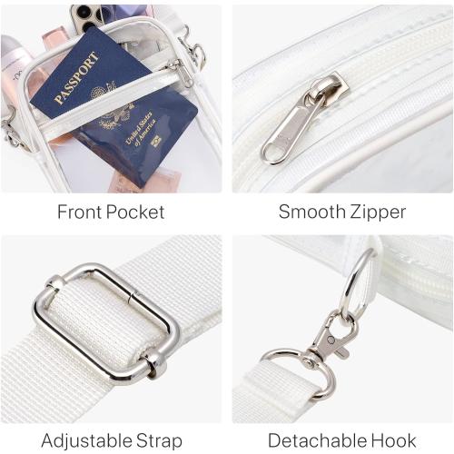 PACKISM Clear Bag for Stadium Events - Clear Purses for Women Stadium Crossbody Messenger Bag for Concerts Sporting Events