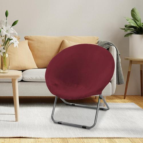 Saucer Chair Cover Seat Protector Only Dustproof, Stretchable Replacement Jacquard Moon Chair Slipcover for Living Room Hotel, Dark Red