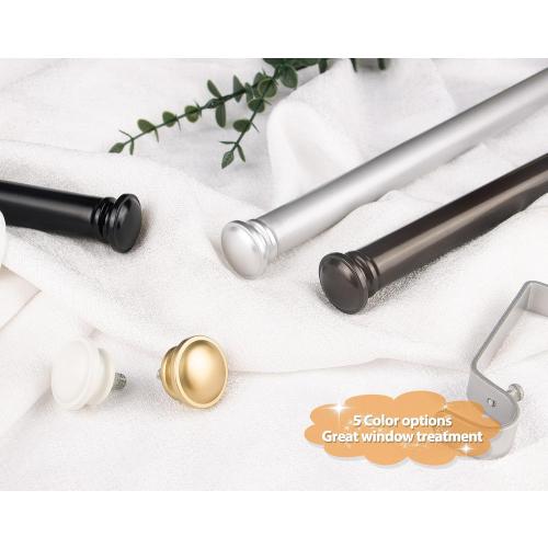 TONIAL Curtain Rod 32 to 58 Inch(2.6-4.8ft), Telescoping Splicing 3/4 Drapery Rods for Windows 20 to 53 Inch(1.7-4.4ft), Decorative Single Rod with Small Cap Finial, Black