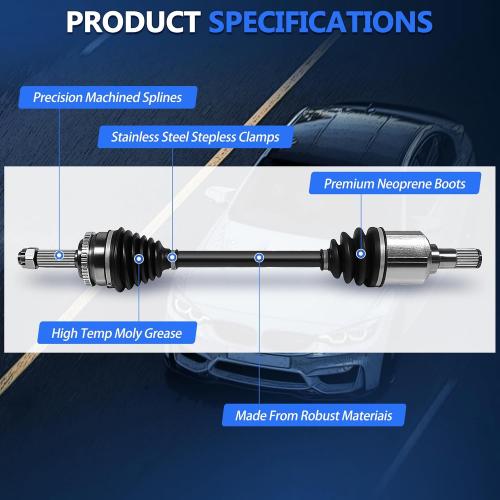 CV Axle Front Left Side FWD Fit for Hyundai Elantra 2007 2008 2009 2010 2011 2012 Touring GLS GLS SE 2.0L 4Cyl Manual Trans, Driver Side CV Joint Shaft Assembly