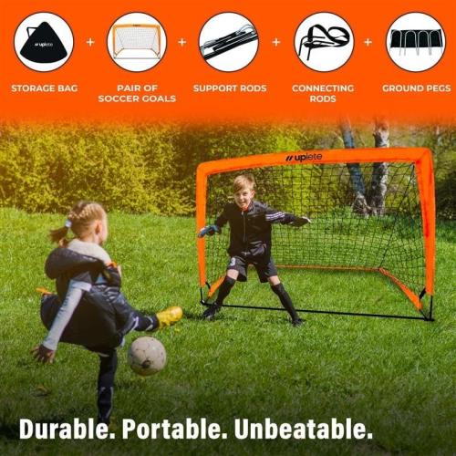 Portable Soccer Goals – Set of 2 & with Accessories | Durable, Easy-to-Set-Up Kids Soccer Nets for Backyard & Outdoor Play | Ideal Gift for Young Soccer Players