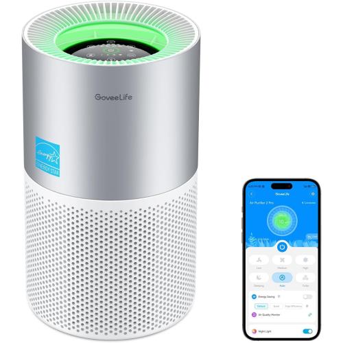 GoveeLife Air Purifiers for Home, Smart Air Purifier for Large Rooms with App & Alexa Control, Covers up to 1162ft², Air Quality Monitor, PM2.5 Sensor Air Purifier for Pet Hair, Pollen, Dust, Smoke