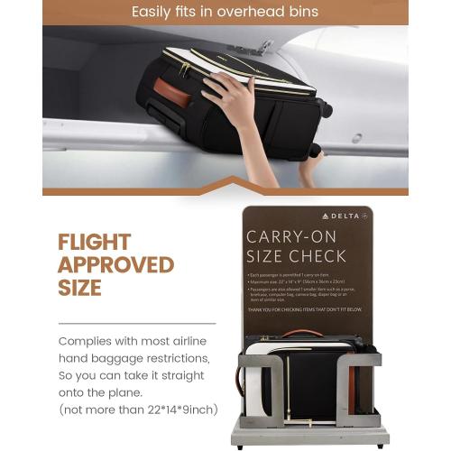 LOVEVOOK Carry On Luggage 22x14x9 Airline Approved, 20 Inch Softside Suitcases with Wheels, Lightweight Spinner Carry on Suitcase with TSA Lock, Water-Resistant Large Capacity Luggage for Travel