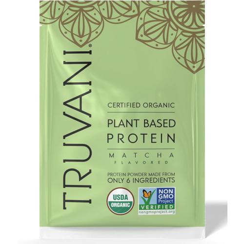 Truvani Vegan Pea Protein Powder | Matcha | 20g Organic Plant Based Protein | 1 Serving | Keto | Gluten & Dairy Free | Low Carb | No Added Sugar