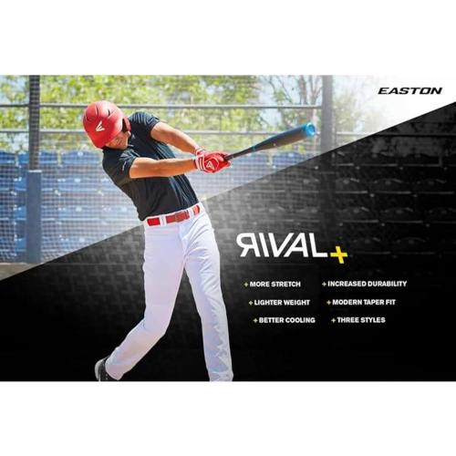 Easton Men's Rival  Baseball Pants | Full Length Semi-Relaxed Fit | Adult Sizes | Solid | Multiple Colors