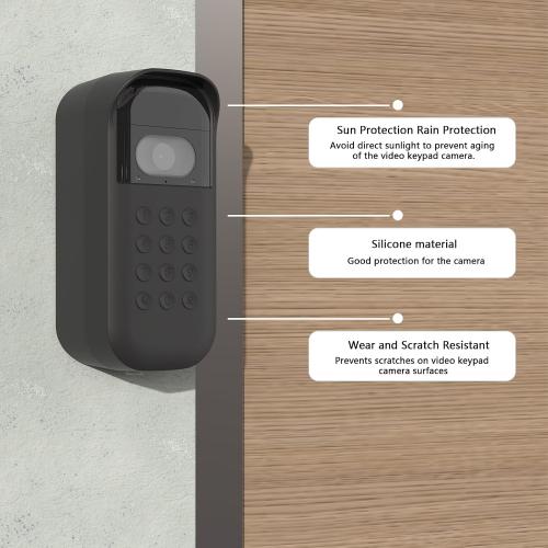 Silicone Cover for MyQ Smart Garage Video Keypad, Right-Tilt Cover Only for Outer Left Wall 20° Installation (Black)