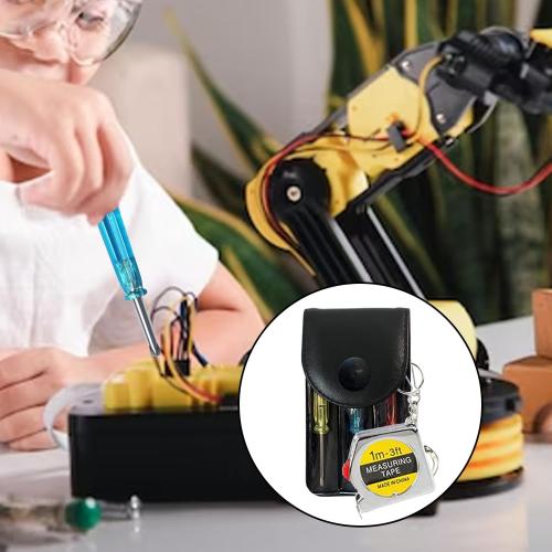 Mini Screwdriver Keychain Tape Measure Keychains Set Retractable Keychain Tape Measure Mini Screwdrivers in Pouch Keychain for Birthday Party Favors and Daily Use, 1 m/ 3 ft (24 Pcs)