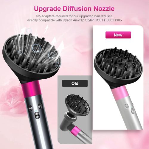 Upgraded Diffuser for Dyson Airwrap Styler, Portable Hair Dryer Diffuser Attachment for Dyson Airwrap HS05 HS03 HS01, Converting for Dyson Airwrap Styler To Hair Dryer