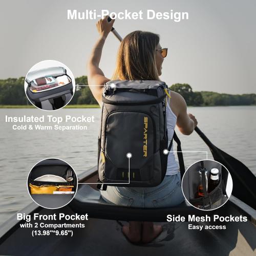 SPARTER Backpack Cooler Insulated 33/49 Can Leakproof Waterproof Bag Beach