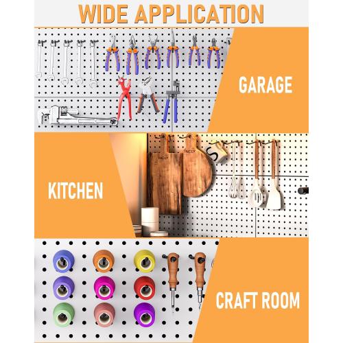 INCLY 60 Pack 2/4/6 Inch Black Pegboard Hooks, 1/4 Heavy Duty Peg Board Shelving Hooks Accessories, Peg Board Tool Hangers Fit for 1/4 Pegboard Hanging Tools Garage, Craft Organizing, Kitchen, Store