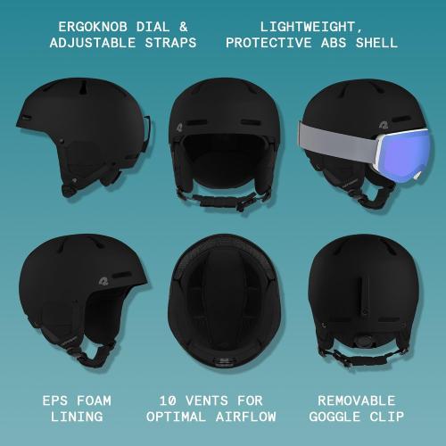 Retrospec Comstock Ski Helmet - Snowboard Helmet for Adults & Youth - Adjustable Fit Snow Helmet with Protective Shell and Breathable Vents for Men, Women, Boys & Girls