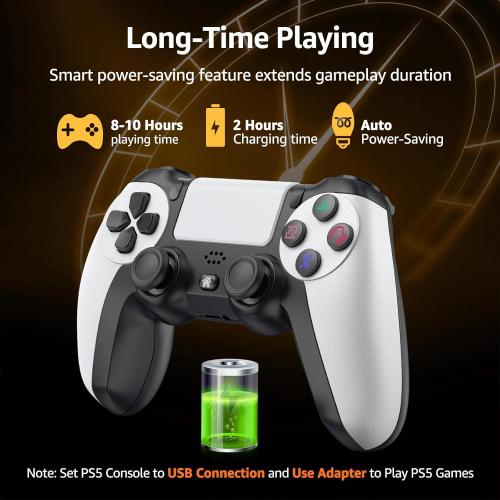 IWGAME Controller for PlayStation-5, Compatible with PS-5/PS-5 Pro/PS-4/ PC, Wireless Controllers Supports Adjustable Turbo, Remap, Hall Effect, Gaming Controller for PS-5 Games (2.4G Adapter Required)