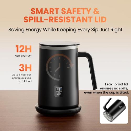 Self Heating Coffee Mug, 14oz Smart Heated Mug for Coffee, 180 Min Battery Life & Hot Up to 149℉ Temperature Control Mug, Coffee Warmer Mug Gift for Men Women, Dad and Mom