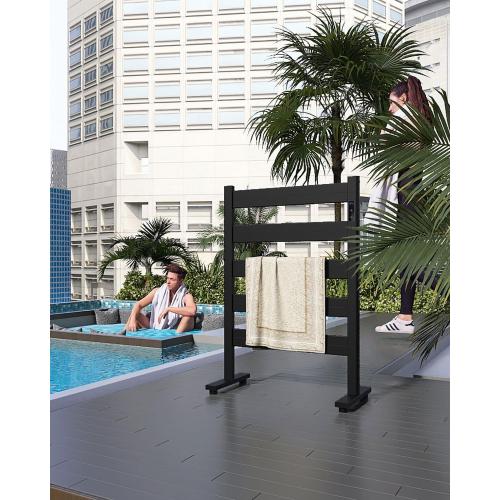 Size 5 Bars Color Black Towel Warmers for Bathroom, Space Aluminum Heated Towel Racks for Bathroom, with Built-in Timer&Temperature Adjustment, Freestanding Towel Heater,Matte Black,5 Bars