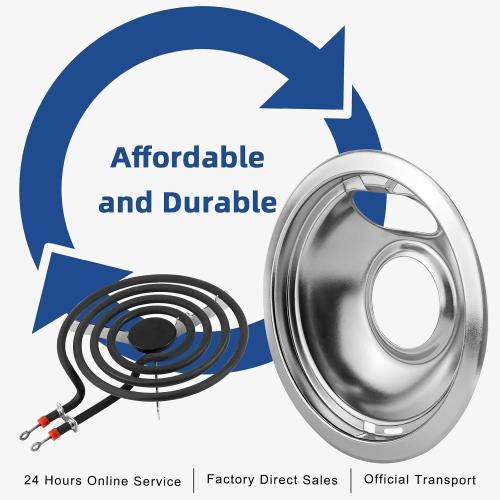 Silver Electric Stove Burner Drip Pans and Stove Burner by MIFLUS