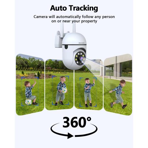 WEILAILIFE 【Auto Tracking & 2-Way Audio】 3MP Security Cameras Wireless Outdoor, PTZ WiFi Video Surveillance Cameras for Home Security