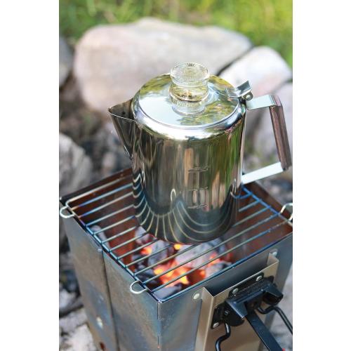 Fox Run Rapid Brew Stainless Steel Stovetop Coffee Percolator, 2-6 Cup