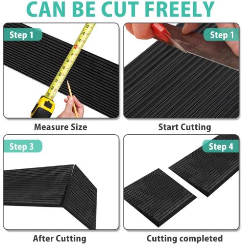 1.5 Rise Rubber Threshold Ramp, 2204Lbs Recycled Rubber Power Threshold, 35.4 L x 7.87 W Non-Slip Surface Solid Threshold Ramp is Adjustable and Cuttable for Wheelchairs, Power Scooters