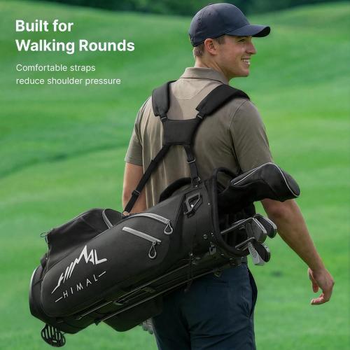 GoHimal Lightweight 14-Way Golf Stand Bag for Men & Women | Durable Club Bag, Dual Straps, Multiple Pockets, Rain Hood Included