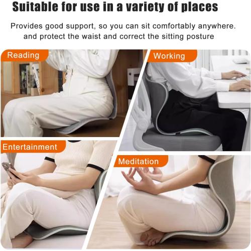 Lumbar Support for Office, Ergonomic Back Cushion for Lower Pain Relief, Improve Posture, Floor Seat,Meditation Chair, Chair Back Support for Computer Chairs, Gaming,Home - Working. (Blue)