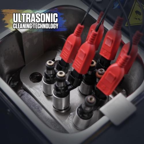 AUTOOL Fuel Injector Cleaner and Tester Machine, Ultrasonic Fuel Injection Cleaner for All 6 Cylinder Petrol Vehicles, GDI, EFI, FSI Fuel Injection Systems Cleaner Kit 12V/70V/220V