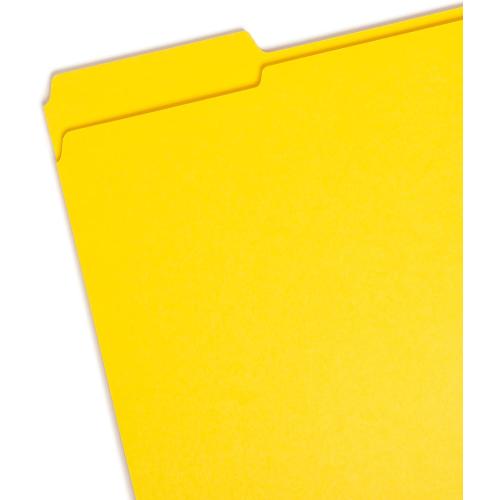 Set of 100 Color yellow Smead File Folder, Reinforced 1/3-Cut Tab, Letter Size, Yellow, 100 per Box (12934)