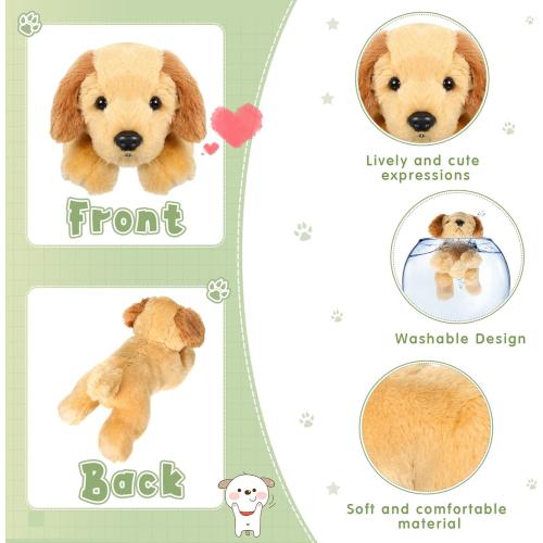 Skylety 3 Pcs 7.87 Inches Plush Dog Pillow Toy Set - Fluffy Puppy Soft Toys for Christmas, Girls, Baby, Kids, Party Favor, Birthday, Home Decor (Mountain Dog, Schnauzer, Labrador)