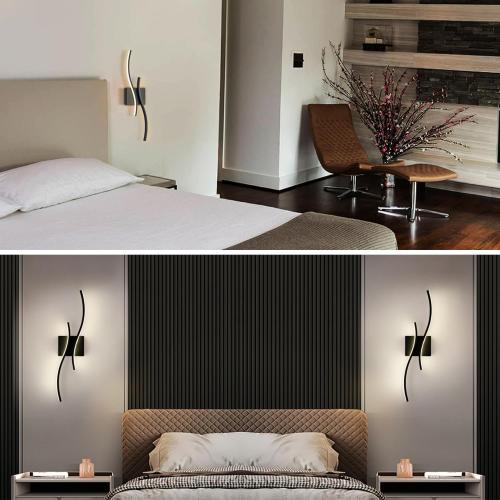 Modern Led Sconce Wall Lighting Indoor 24 Minimalist Industrial Black Wall Sconce Hardwire Wall Light for Small Space Bathroom Hallway Staircase Entryway