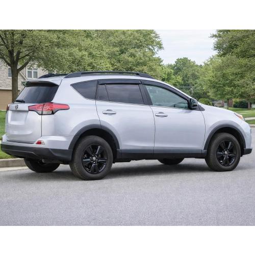2013-2018 Tape-On Rain Guards Side Window Deflector Visors for Toyota RAV4 LE XLE SE Limited Platinum Black 2014 2015 2016 2017