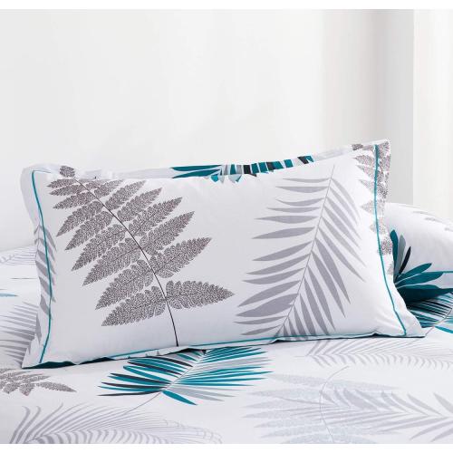 Comforter  Size, 600 Thread Count Cotton Blue Floral with Khaki & Grey Leaves Pattern White Reversible Comforter Set,Down Alternative Bedding Set 3Pcs