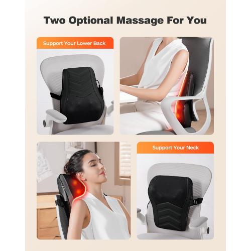 Shiatsu Neck Massager with Heat, 3D Kneading Back Massage Pillow for Pain Relief, Massagers for Neck and Back, Shoulder, Leg, Gifts for Men Women Mom Dad, Stress Relax at Home Office and Car